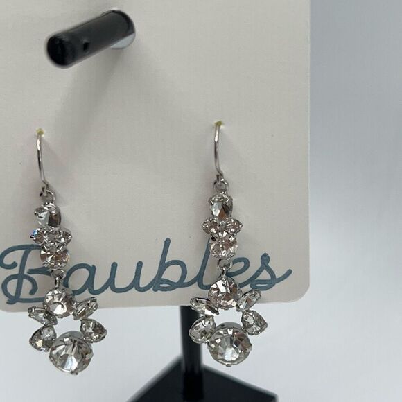 Baubles Silver & Clear Austrian Crystal Chandelier Earrings - Picture 2 of 8